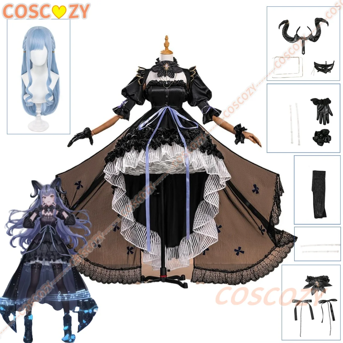 

Game Arknights X Sakiko Togawa Cosplay Costume Wig Gothic Style Sleeves High Waist Shirts Dress Halloween Black Lolita Skirt