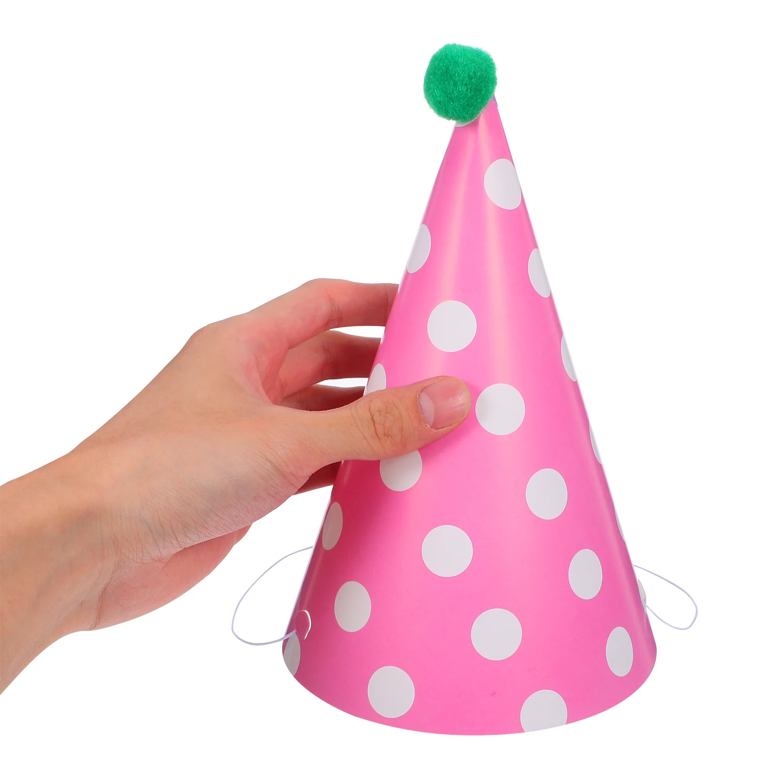 

12Pcs Kids Birthday Hats Colorful Paper Cone Caps with Pompom Party Headwear Photo Booth Props Celebration Birthday Hat Girl