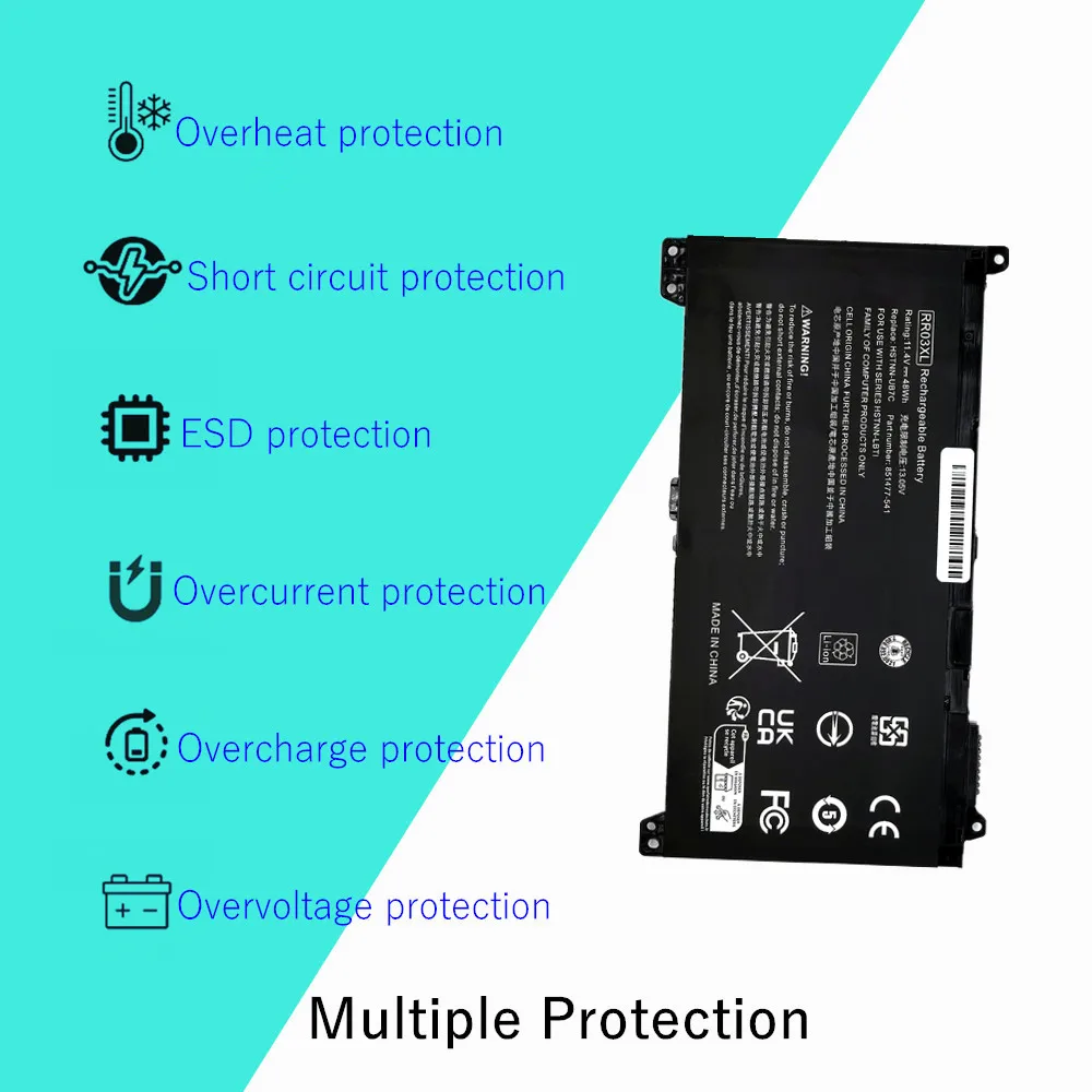 Bateria do portátil 11.4v: 48wh rr03xl HSTNN-LB71 para hp probook 430 440 450 455 470 g4 HSTNN-Q01C HSTNN-Q02C HSTNN-PB6W HSTNN-UB7C