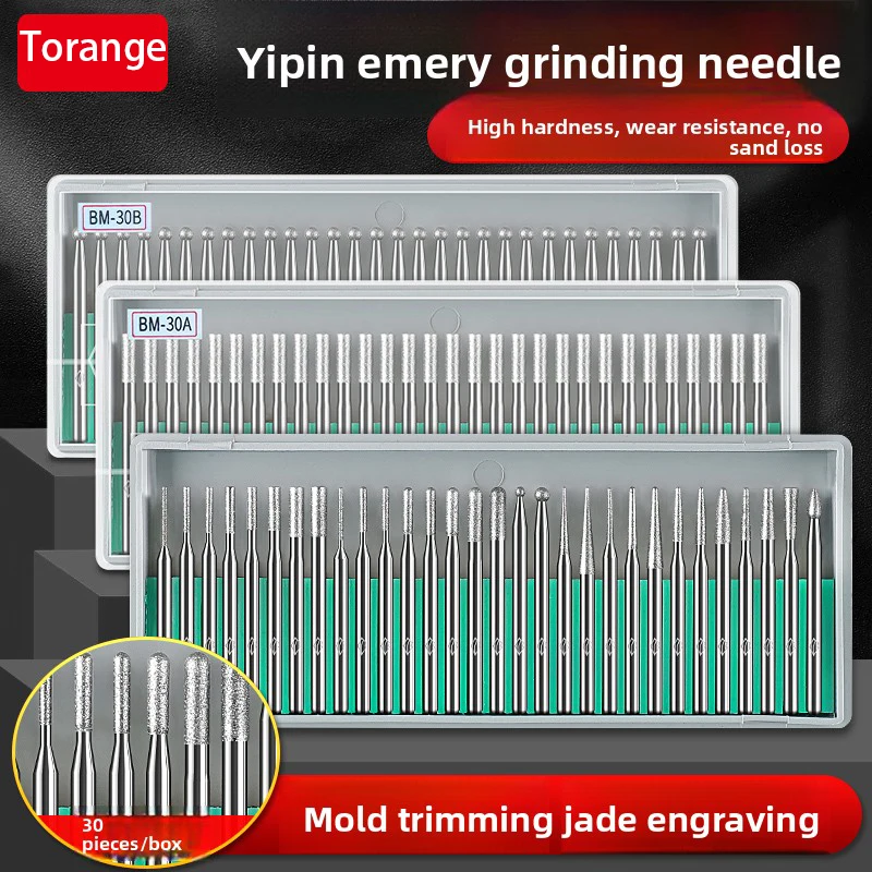 First Grade Diamond Grinding Head, Small Diamond Grinding Head 3mm Set, Jade Carving Electric Polishing Head Tool