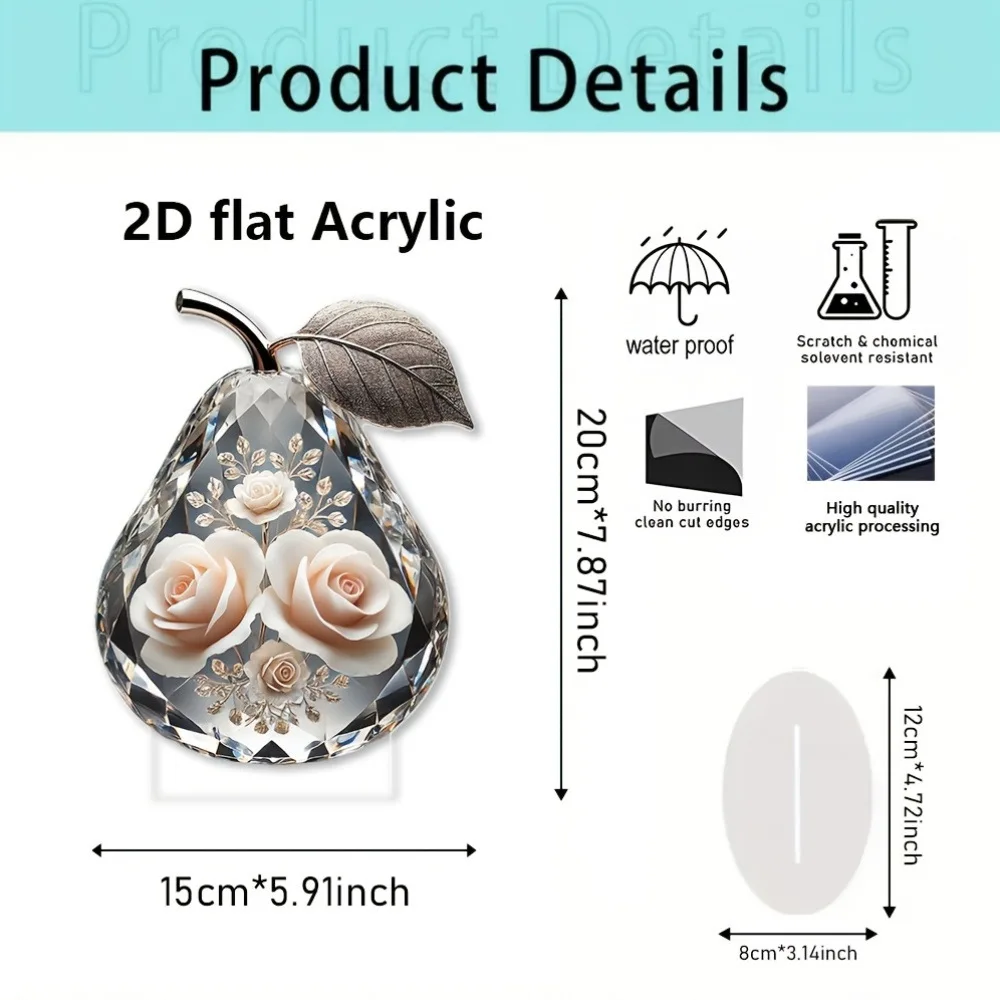 Popular pear mirror rose desktop ornament office pendant living room decoration