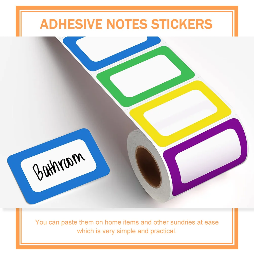 

2 Rolls White Sticky Name Tags Labels Blank Stickers for Clothes Baby File Folder Marking Students Office School Organizing