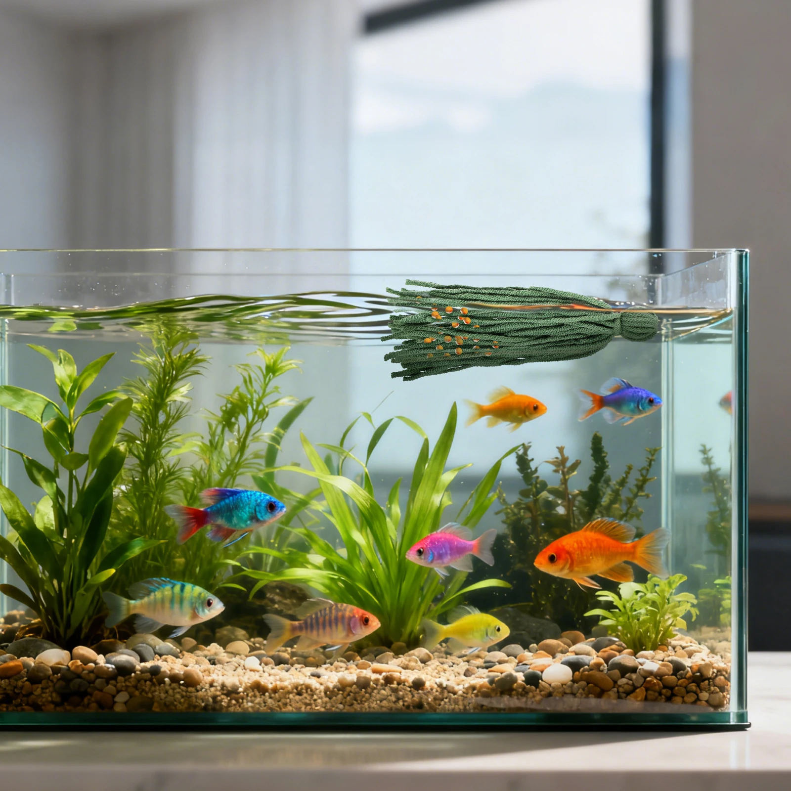 

10Pcs Egg Laying Mop for Fish Tank Breeding Natural-Like Spawning Grass Safe Hideout for Shrimp and Fry Aquarium Breeding