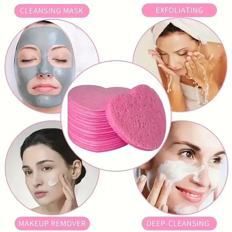 20pcs Face Cleaning Sponge Pad for Exfoliator Mask Facial SPA Massage Makeup Removal Thicker Compress Natural Cellulose Reusable