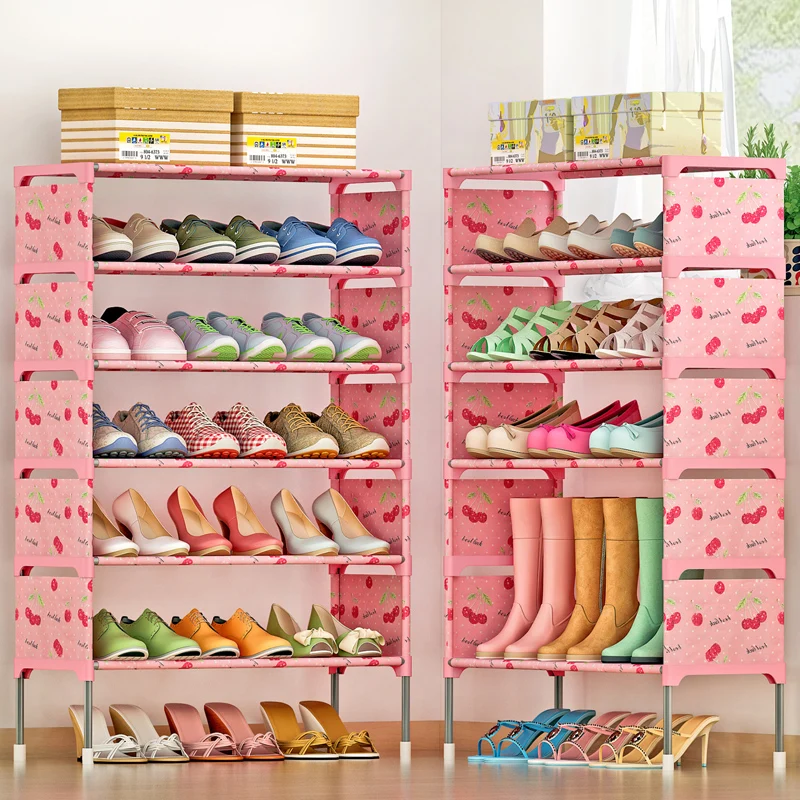 58*26*92cm Cloth Dustproof Shoe Rack Simple Minimalist Foldable Non-woven Fabric Shoe Organizers Cabinet Household Accessories