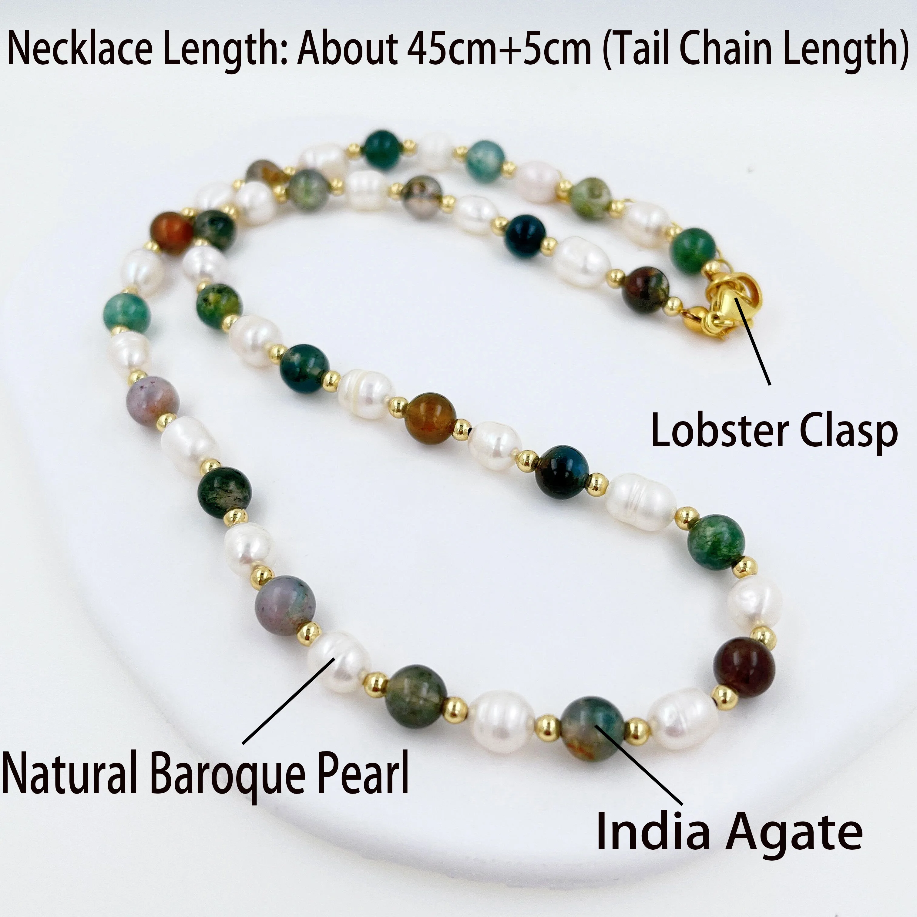 Pierre naturelle baroque collier de perles d\'eau douce couleur inde agate perle clavicule chaîne 2022 à la mode charme bijoux faits à la main femmes