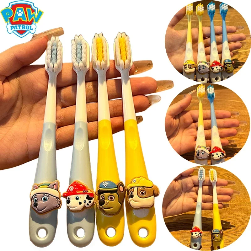Patrulha pata escova de dentes do bebê limpeza dos dentes bonito dos desenhos animados crianças fino cabelo macio terno viagem alça curta escova de dentes cuidados com os dentes