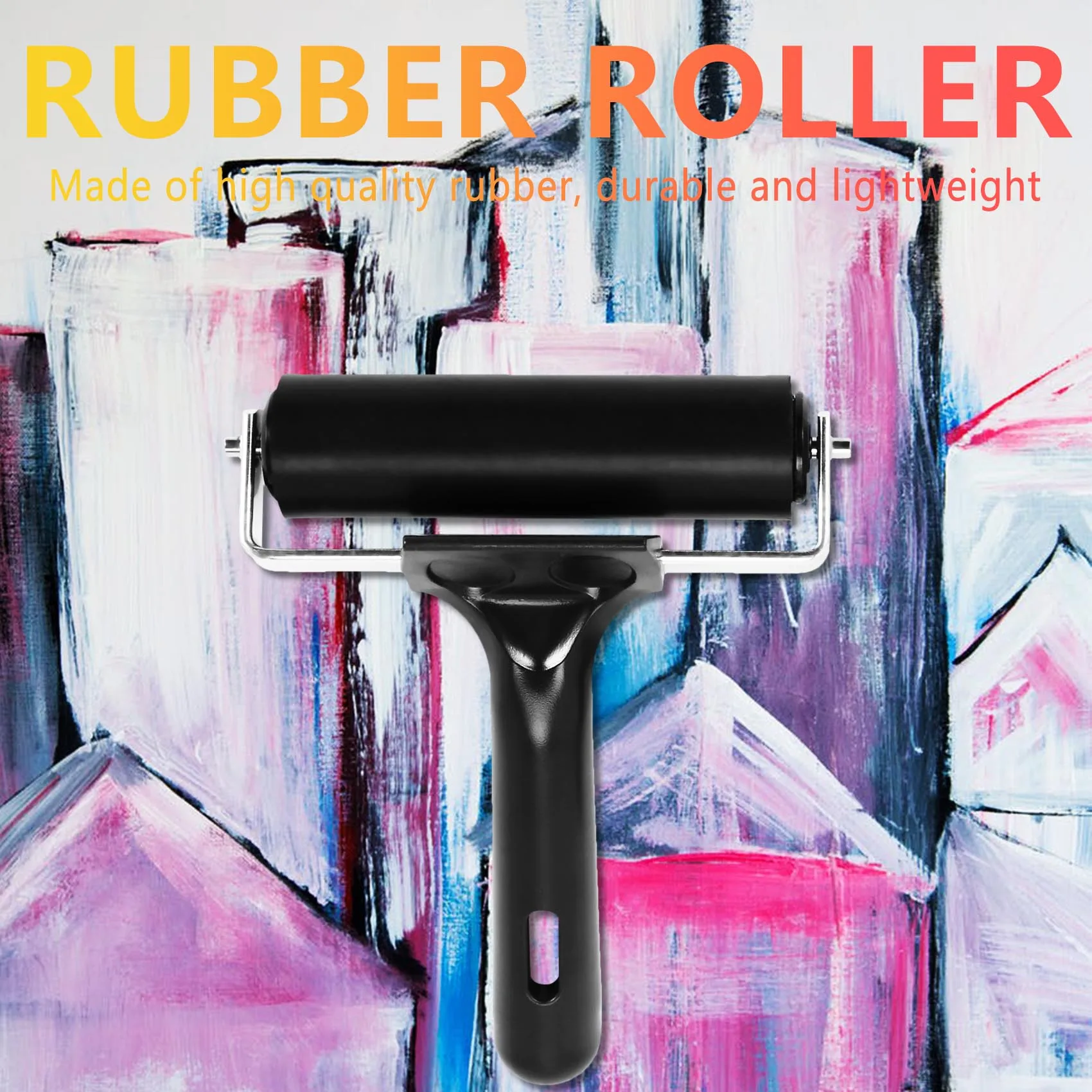 KYCOR-Rubber Roller, Set Of 2 (6 & 10Cm), Ink Brayer Roller Perfect For Printmaking, Wallpapers, Block Printing Stamping