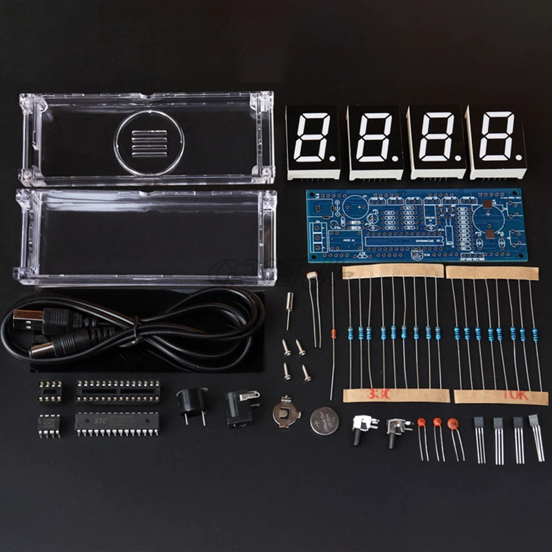 DIY cyfrowy zegar elektroniczny zestaw 51 MCU szkolenia części budzik data temperatura