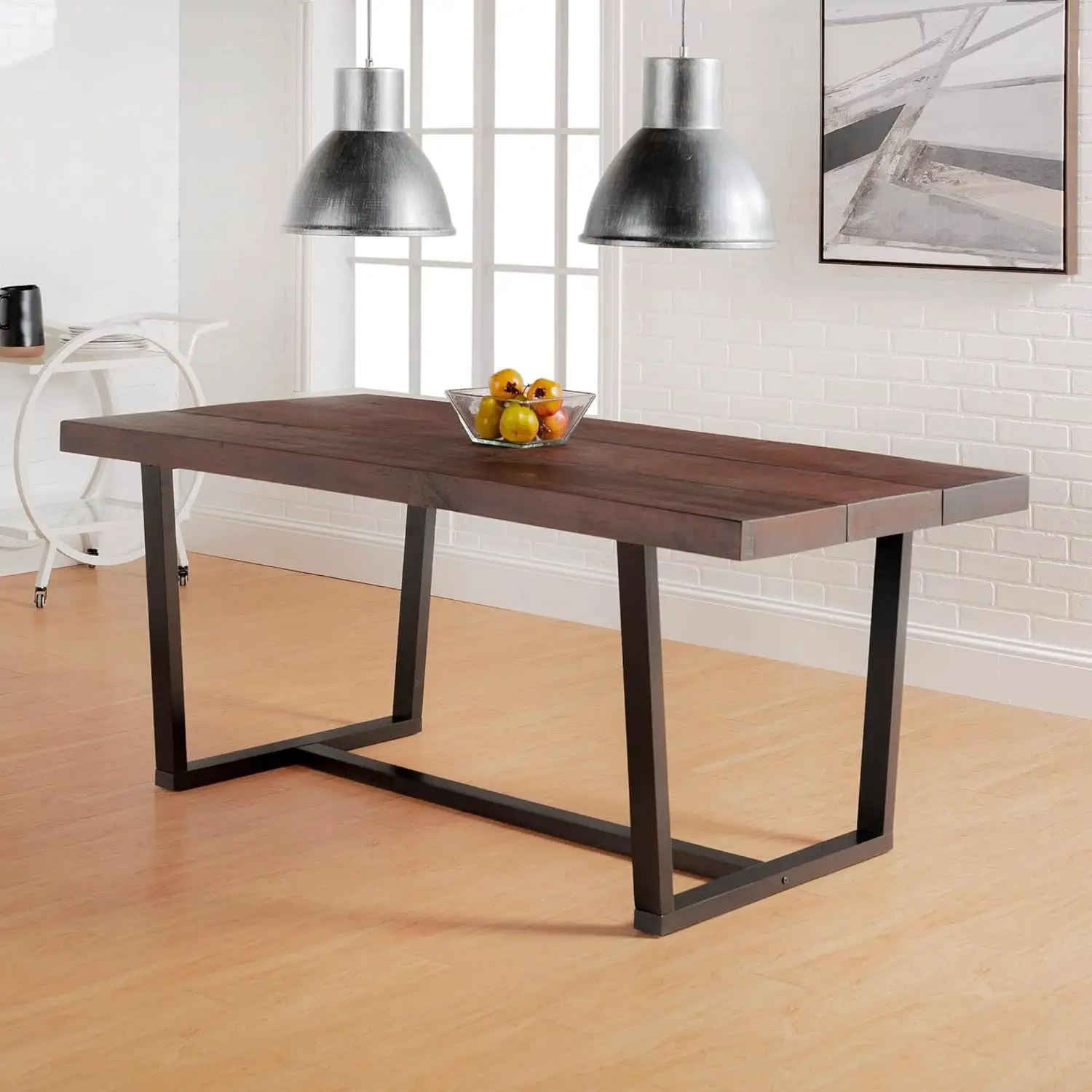 Modern Solid Wood Dining Table 72 Inch Mahogany Maximum Weight Recommendation 200 Pounds