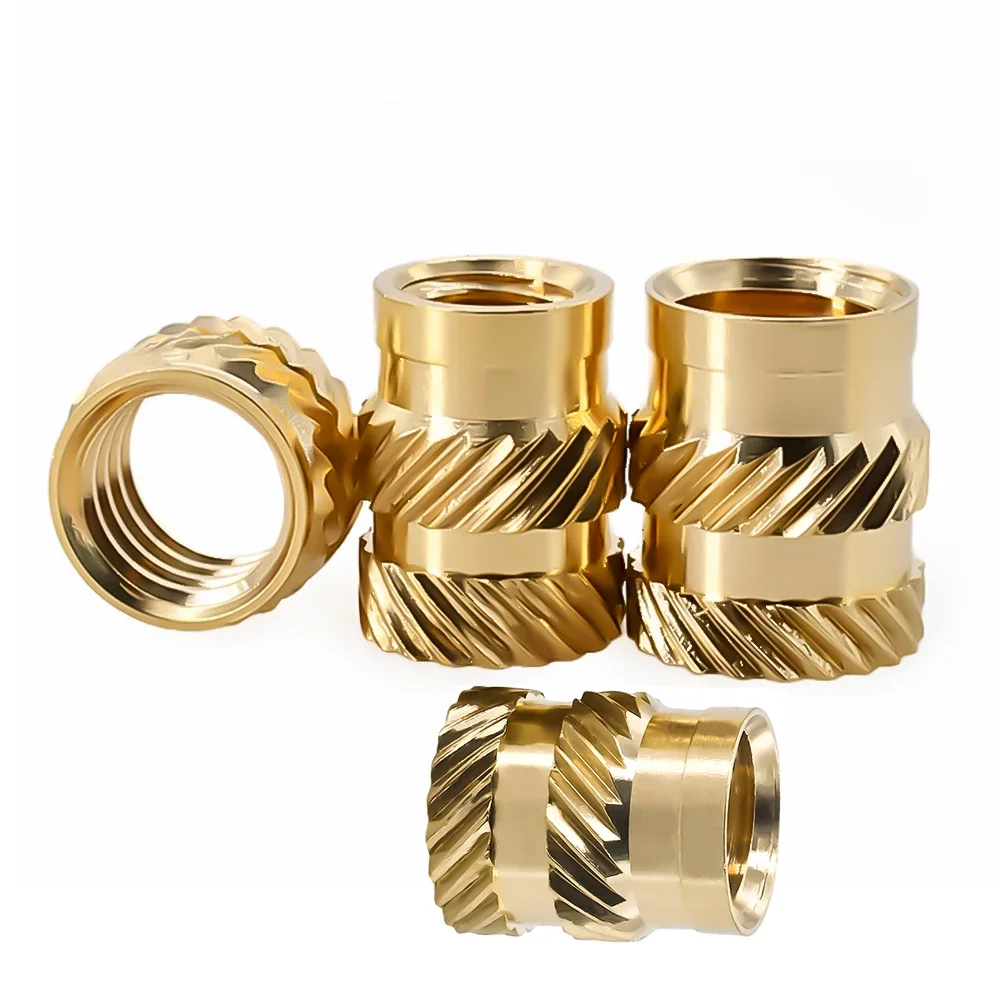 1/4-20 UNC Inch Size Thread Brass Heat Insert Nut Double Twilled Knurled Molding Injection Embedment Inserts Nuts For 3d Printer