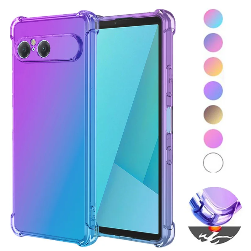 Чехол из ТПУ с градиентной подушкой безопасности для Sony Xperia 10 VII 1 V, защитный противоударный чехол Fundas Coque Capa