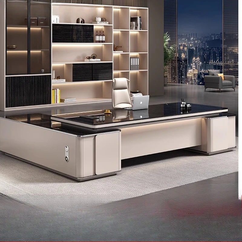 Study Large Office Desk Reception Storage Aesthetic Modern Office Desk Organizers Luxury Escritorio Oficina Commercial Furniture