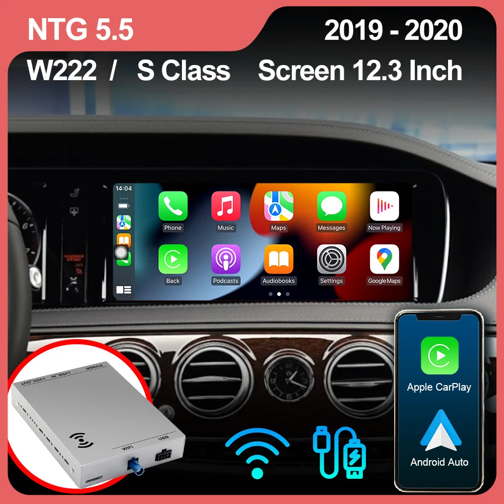 For BENZ MABACH W221 W222 NTG 4.0 4.5 5.0 5.5 OEM Screen 8 12.3 Inch Update CarPlay Android Auto Retrofit Kit box