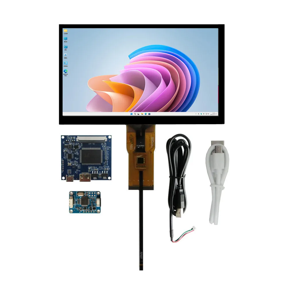 

7-дюймовый HD ЖК-дисплей с сенсорным экраном, плата управления, дигитайзер, совместимость с mini HDMI для Raspberry Pi 3 4, ПК