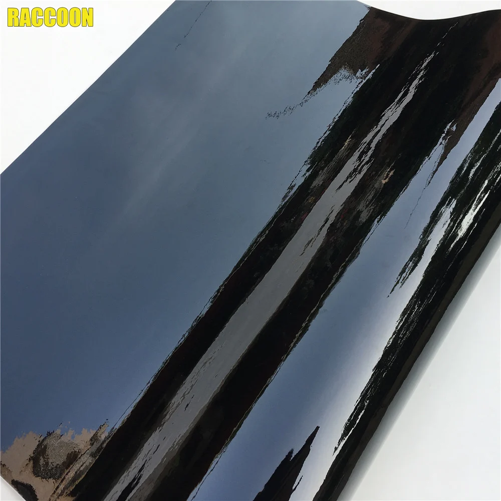 Car Sticker Glossy Black Vinyl Wrap Film Gloss Black Self Adhesive Vinyl Sticker Bubble Free Exterior Parts