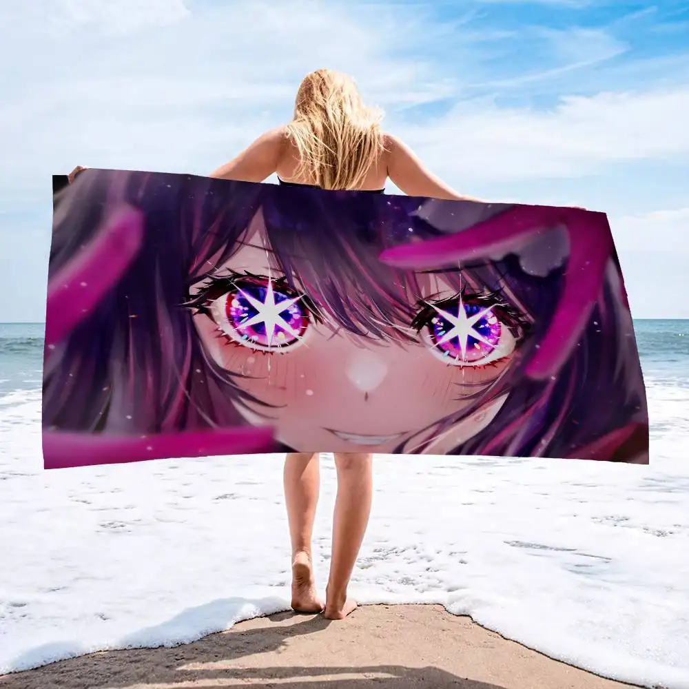 Kawaii Oshi no Ko Microfiber Beach Towel Absorbent Quick dry Soft Yoga Swimming Resort Mountain Climbing Towel