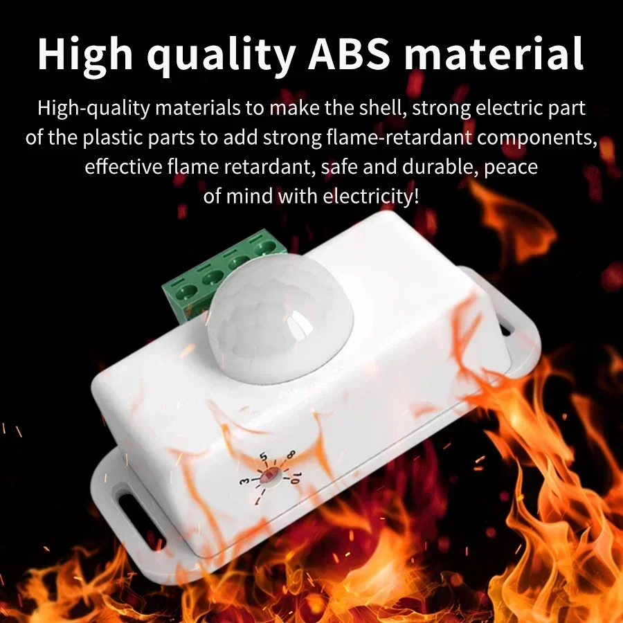 DC 12-24V PIR Motion Sensor Switch Infrared Human Body Detector Delay Time Automatic Adjustment Sensor For LED Strip Light