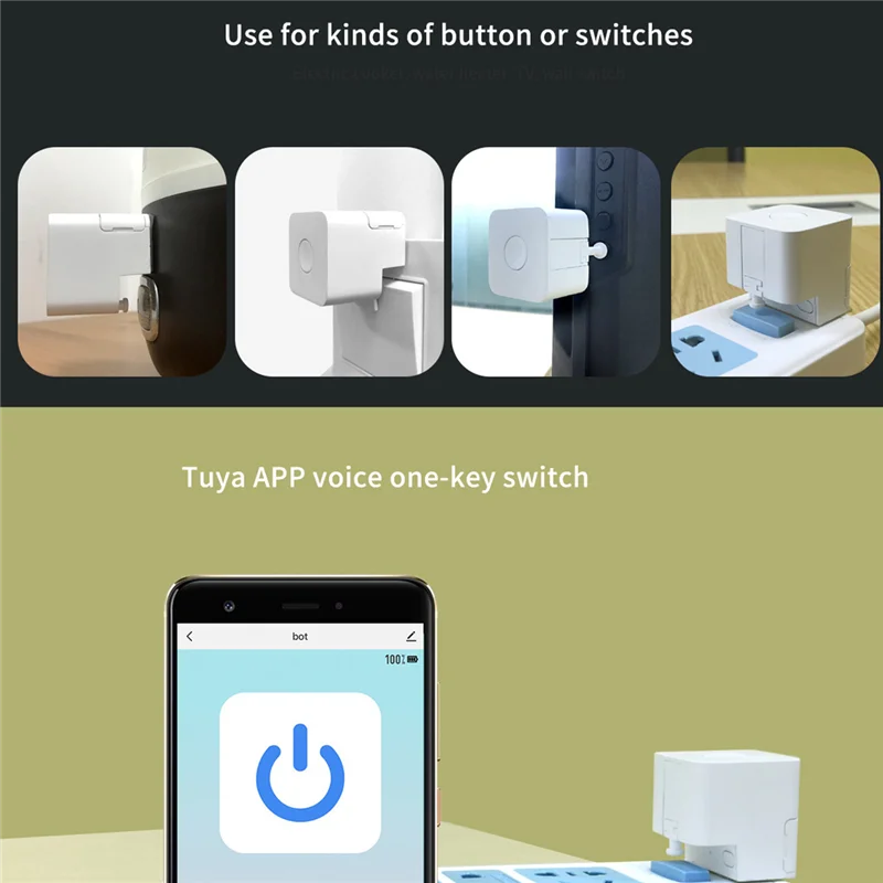 

DELAM-White Fingerbot Plastic Fingerbot Remote Control Voice Control Smart Button Pusher Smart Life