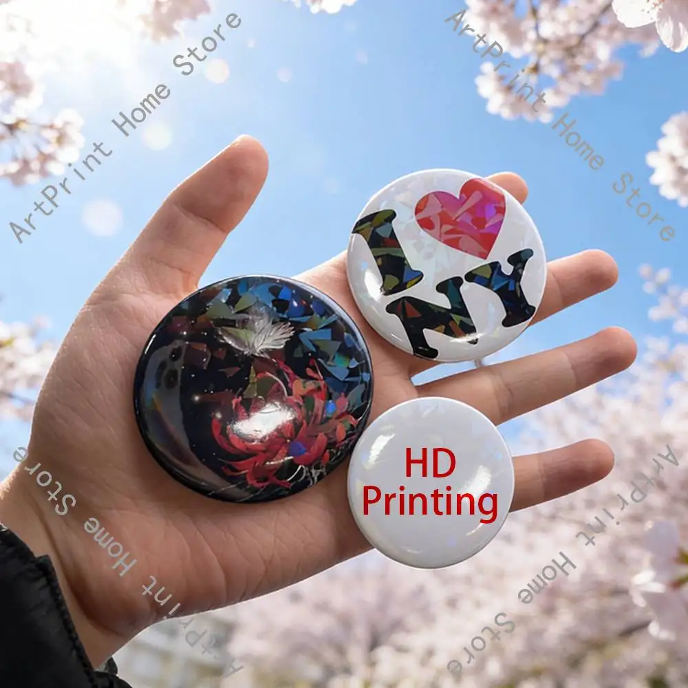 B-Ben D-Drowned Customizable Badge Tinplate Brooch Laser Film Lapel Pin for Decoration Party Small Gifts