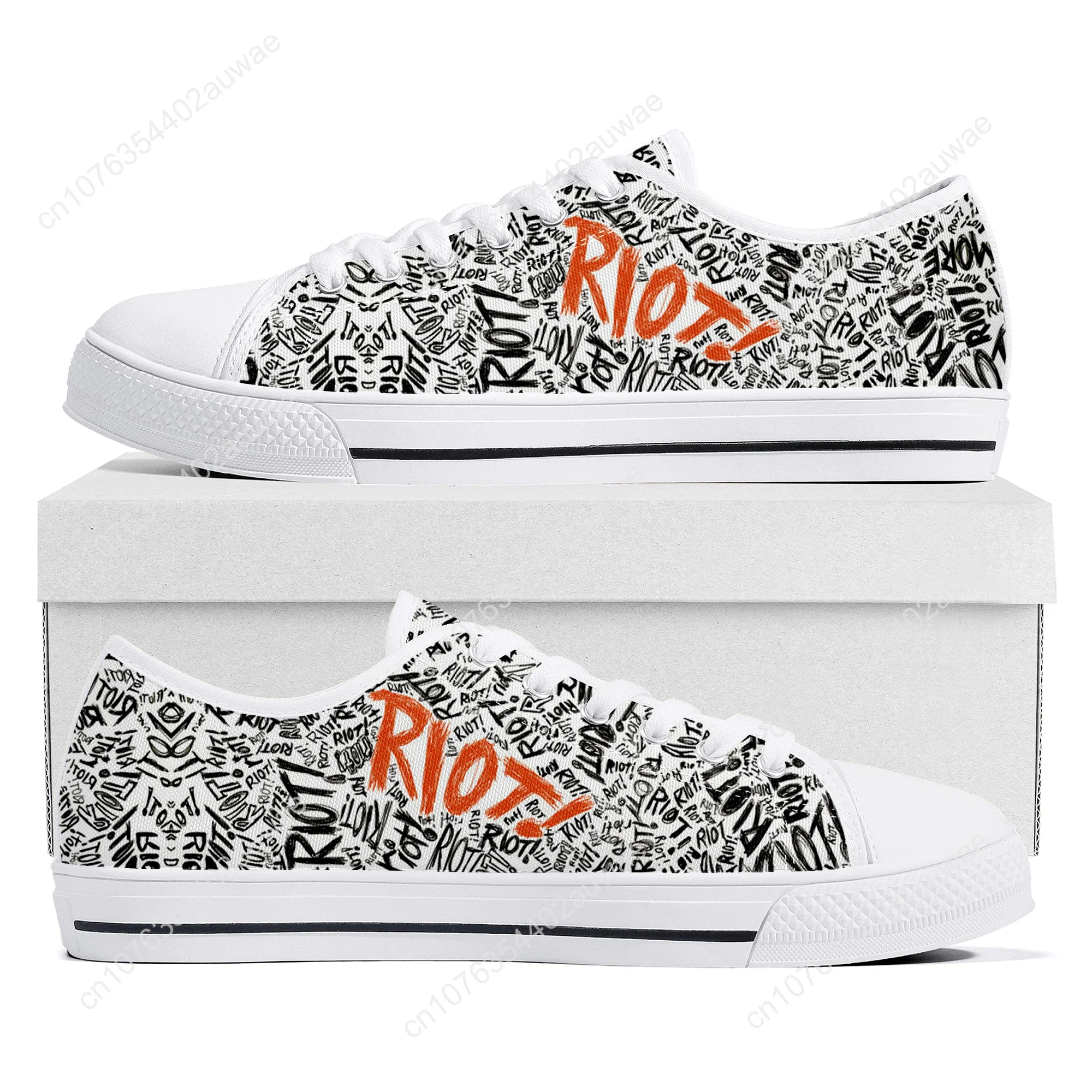 Paramore Rock Band Pop Low Top High Quality Sneakers Mens Women Teenager Canvas Sneaker Casual Couple Shoes Custom Shoe White