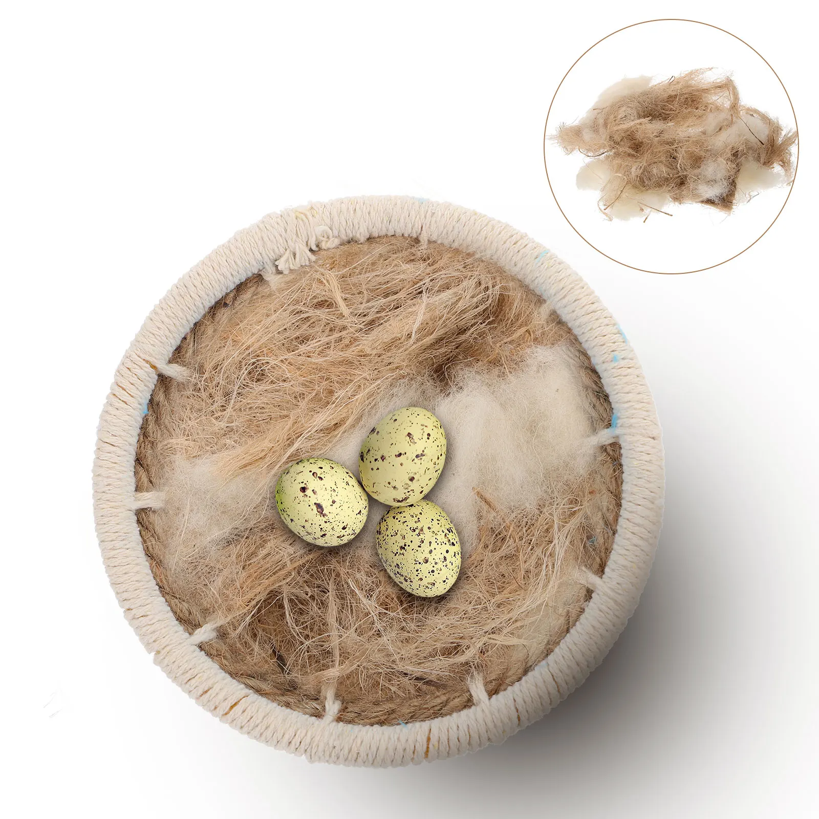 

40g Natural Bird Nesting Material Cushion for Indoor Outdoor Birds Safe Jute Silk Rope Raffia Grass Wool Cotton Nest