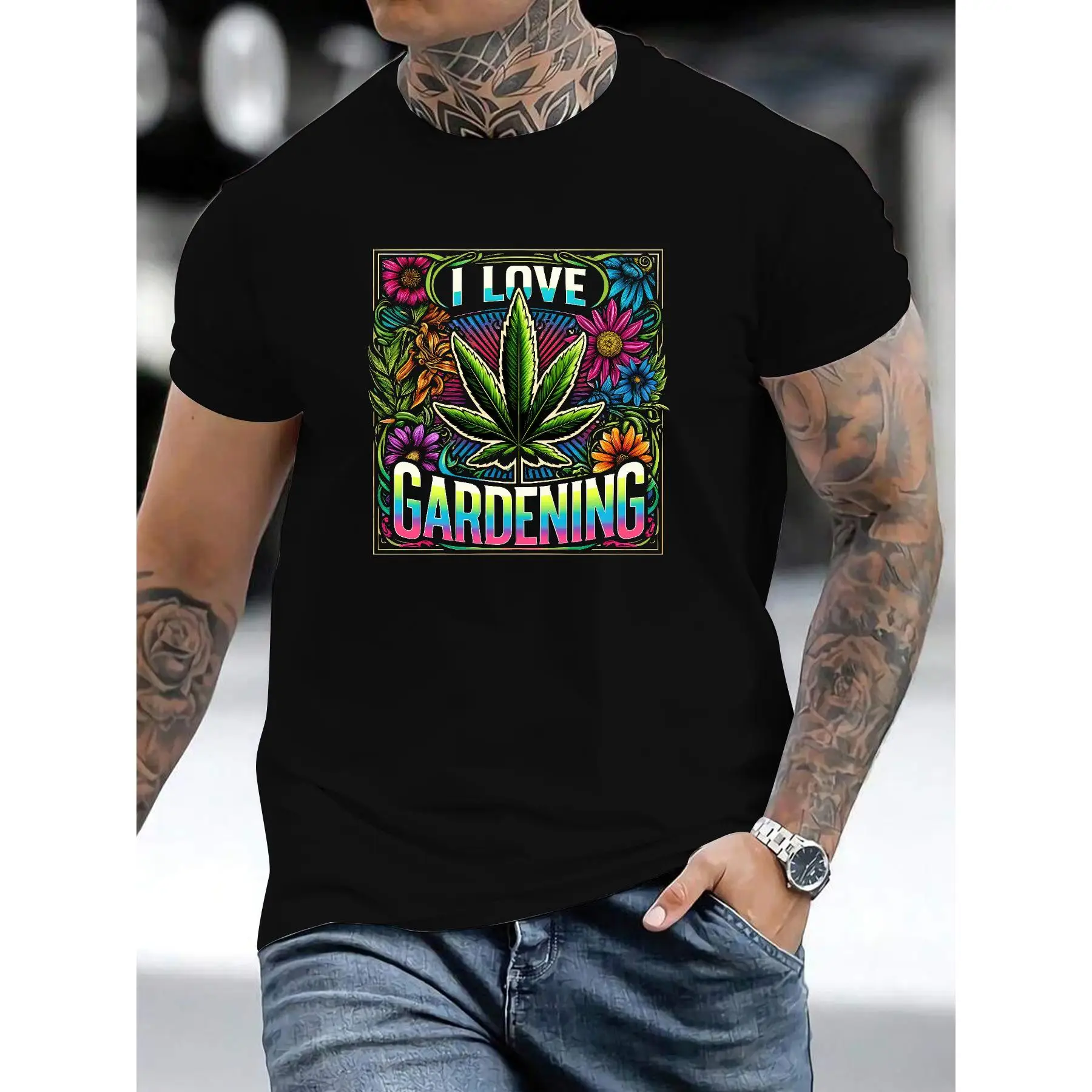 

Groovy T - Shirt for Gardening Enthusiasts: Show Your Love with a Flower - Power Twist