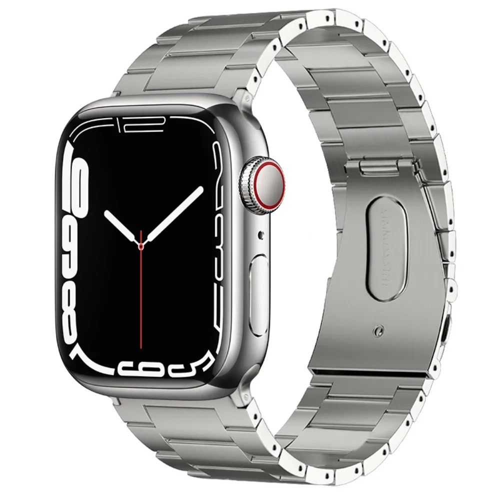 حزام معدني من التيتانيوم لساعة أبل 10 46 ملم 42 ملم 9 8 7 45 ملم 41 ملم سوار معصم خفيف الوزن iWatch Ultra 49 ملم 6 5 4 SE 44 ملم 40 ملم