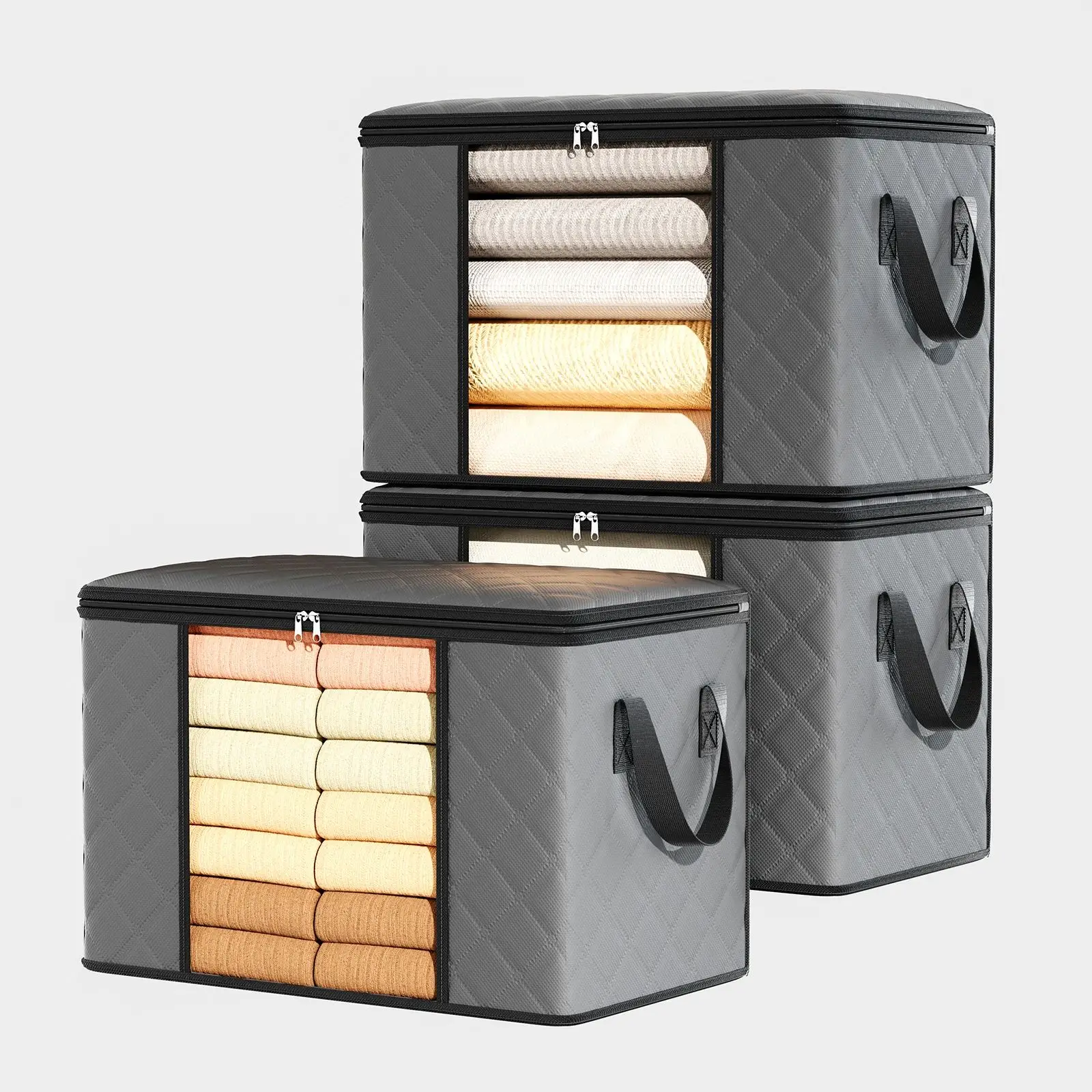 Extra große Aufbewahrungstasche für Kleidung, Quilt- und Deckenaufbewahrungstasche, faltbare Aufbewahrungstasche für Hosen und Mäntel, Kleiderschrank-Organizer.