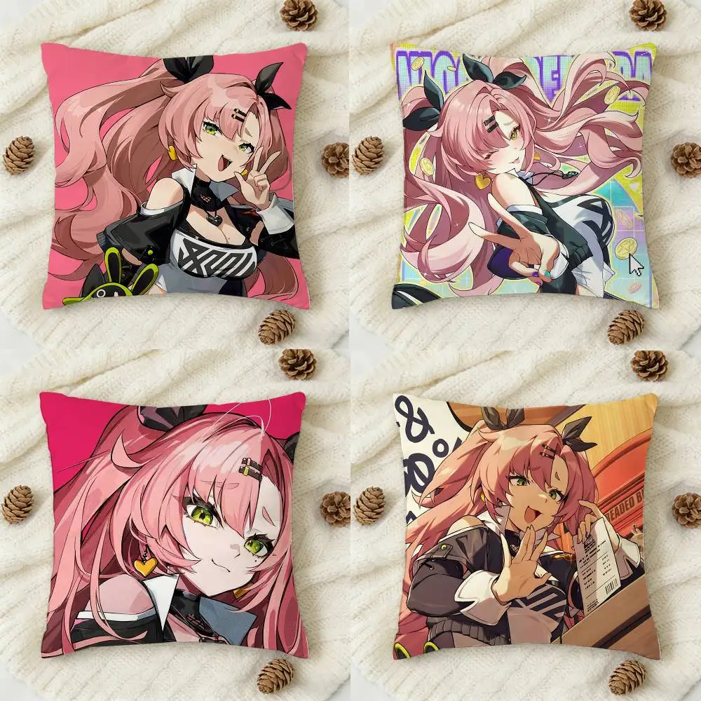 

Z-Zenless Zone Zero N-Nicole Demara Double-sided Printed Square Decorative Cushion Cover for Sofa Living Room Home Decor