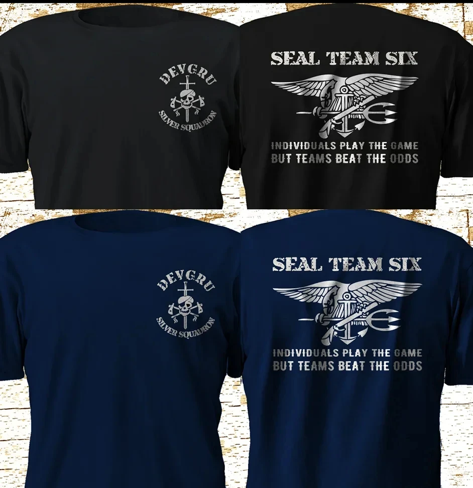 Naval Seal Team 6 Six Devgru Silver Squadron T-Shirt 100% Cotton O-Neck Summer Short Sleeve Casual Mens T-shirt Size Streetwear