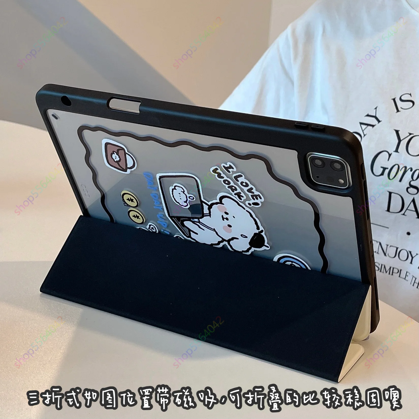 Cute Dog Case for 10th Generation 2022 10.9Inch Air 5/4 Air 6th Gen 11\'\' 2024 iPad Pro 11 10.2 9th 8th Cover with Pencil Holder