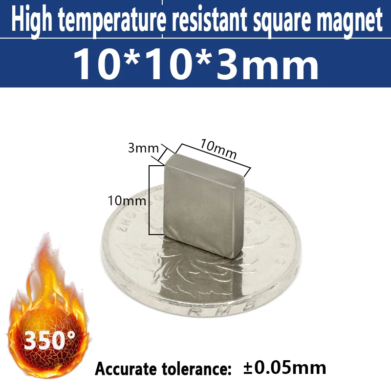 10PCS 10X10X3mm  High Temperature Office Use Refrigerator magnet Magnetic hook DIY