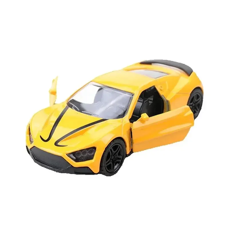 Carro de liga de brinquedo para meninos, modelo de carro esportivo de corrida realista, veículo de jogo infantil, recurso de tração, modelo de veículo colecionável