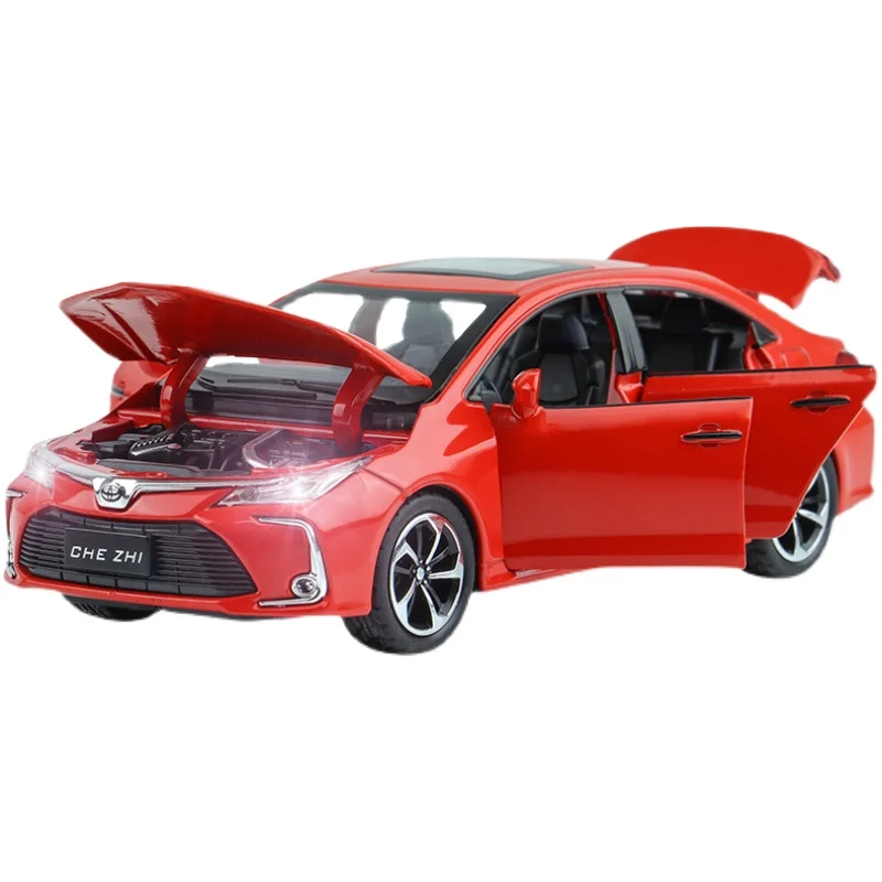 1:32 Toyota Corolla coche de aleación híbrido Diecasts y vehículos de juguete modelo de coche sonido y luz coche extraíble juguetes para niños regalos
