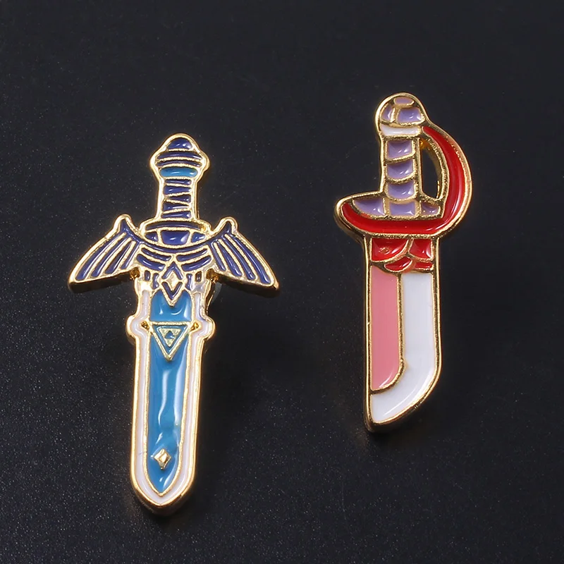 7Pcs Zeldas Sheikah Slate Hylian Shield Pins Brooch Majora's Mask Master Sword Badge Brooches Lapel Pin Jeans Shirt Bag Jewelry image 6