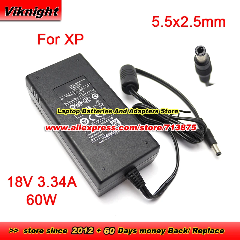 Genuíno 18v 3.34a Adaptador ac Afm60us18 60w Carregador para xp Afm60us18-xe1179a Portátil com 5.5×2.5 mm Ponta Fonte de Alimentação