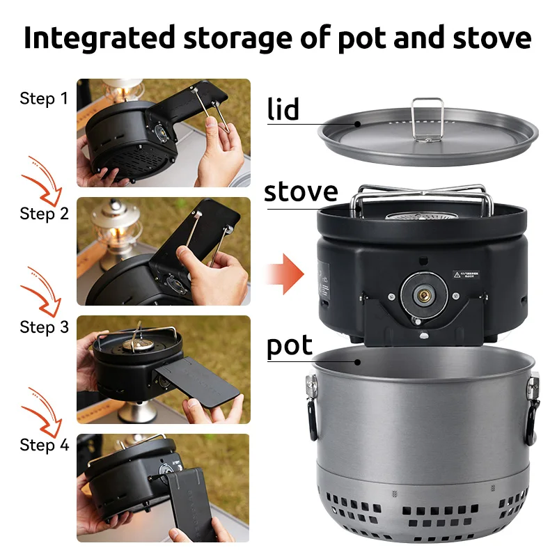 Portable Windproof Camping Gas Stove - Folding Cassette Burner