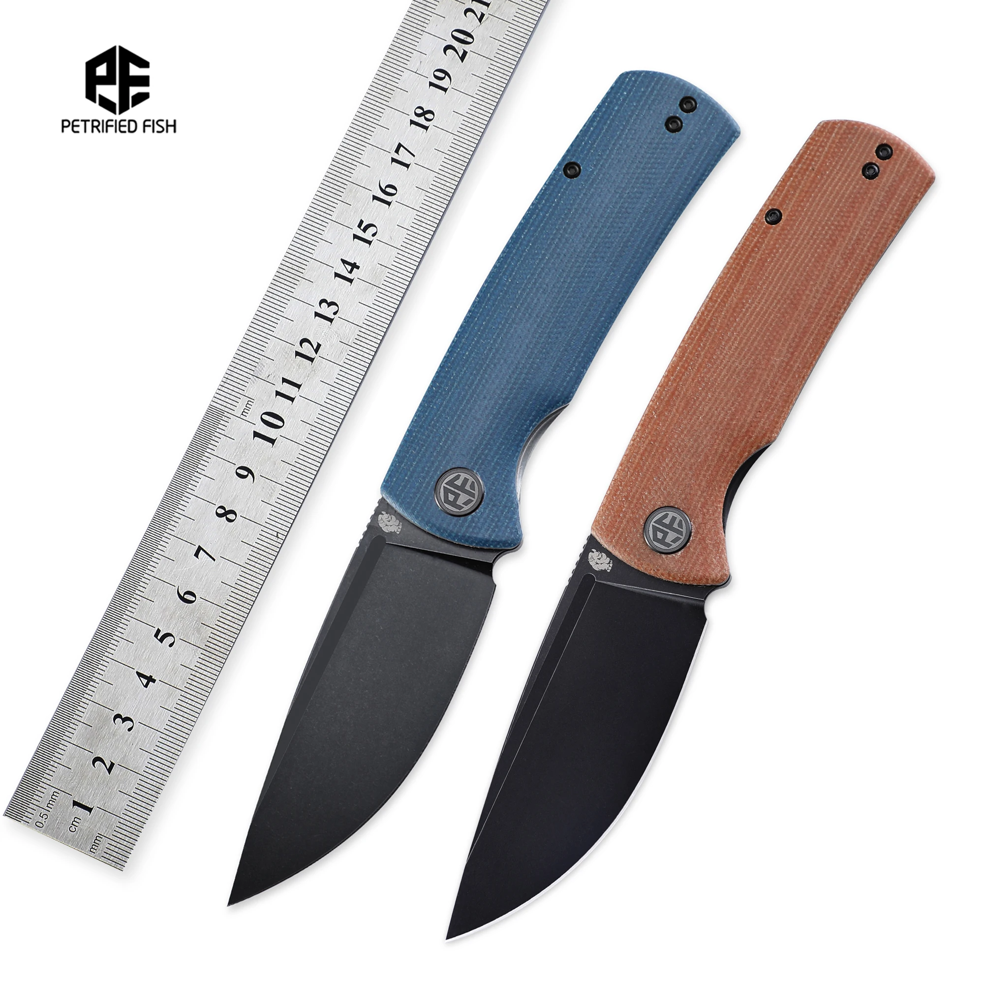 Peixe petrificado pfp01 k110 faca dobrável de aço g10 micarta lidar com acampamento ao ar livre sobrevivência caça facas ferramenta edc