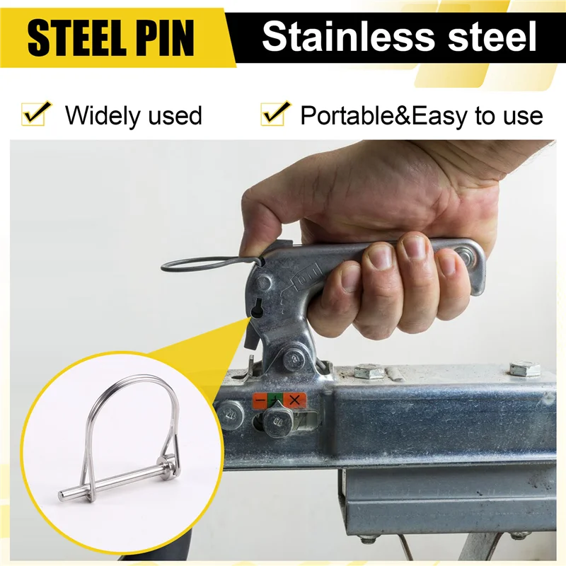 

Premium 5PCS 4.8*50Mm Steel Pin D Arch Wire Shaft Locking Lock Pin Safety Coupler Retainer Farm Trailers Cargo Boat Lawn Garden