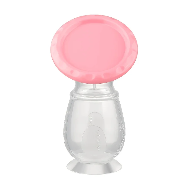 Hands-Free Non-Electric Milk Collector with Portable Suction Cup Bottom, Portable silicone hand breast pump Breast milk