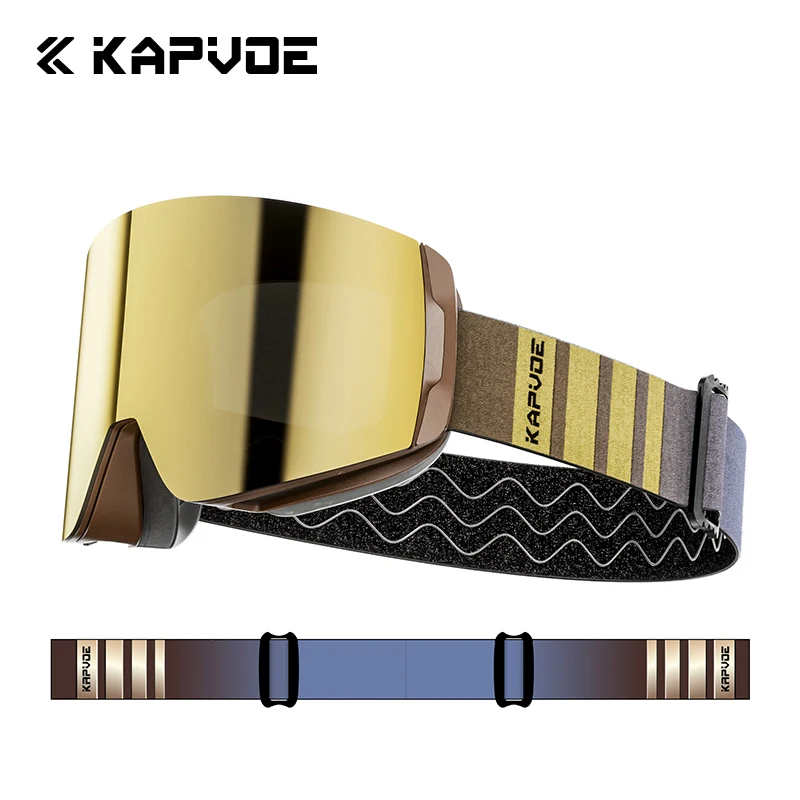 KAPVOE Anti-fog Ski Goggles Skating Eyewear Snowmobile Snowboard Magnetic ski goggles Winter Outdoor Sports skiing UV400 Mask