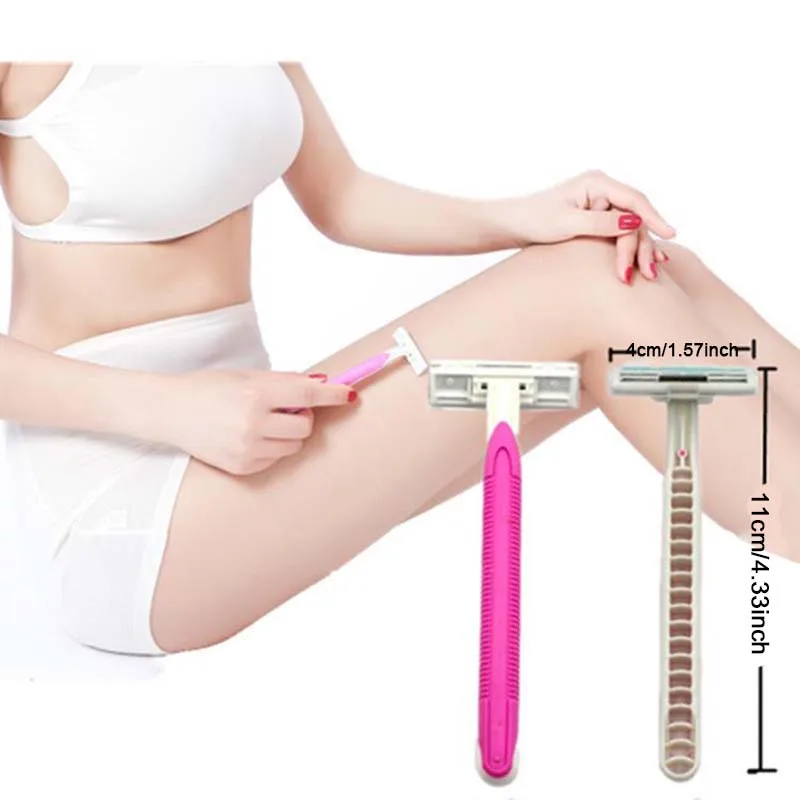 Disposable 3 Layer Lady Private Shaver Set Armpit And Leg Hair Secure Full Body Availability Clean Without Black Spots