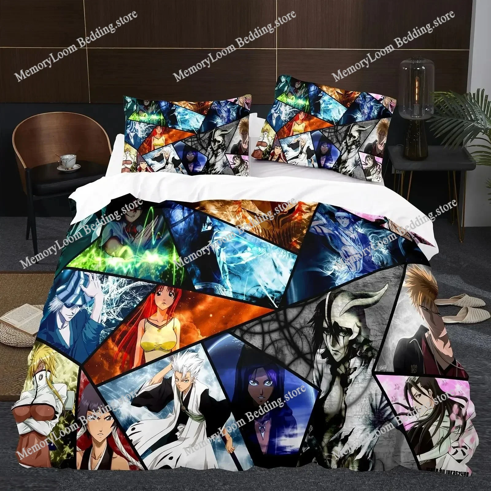 

Japan Anime BLEACH Bedding Set Cartoon Comforter Duvet Cover Sets Bed Linen Twin Queen King Single Size Home Decor Boys Kawaii