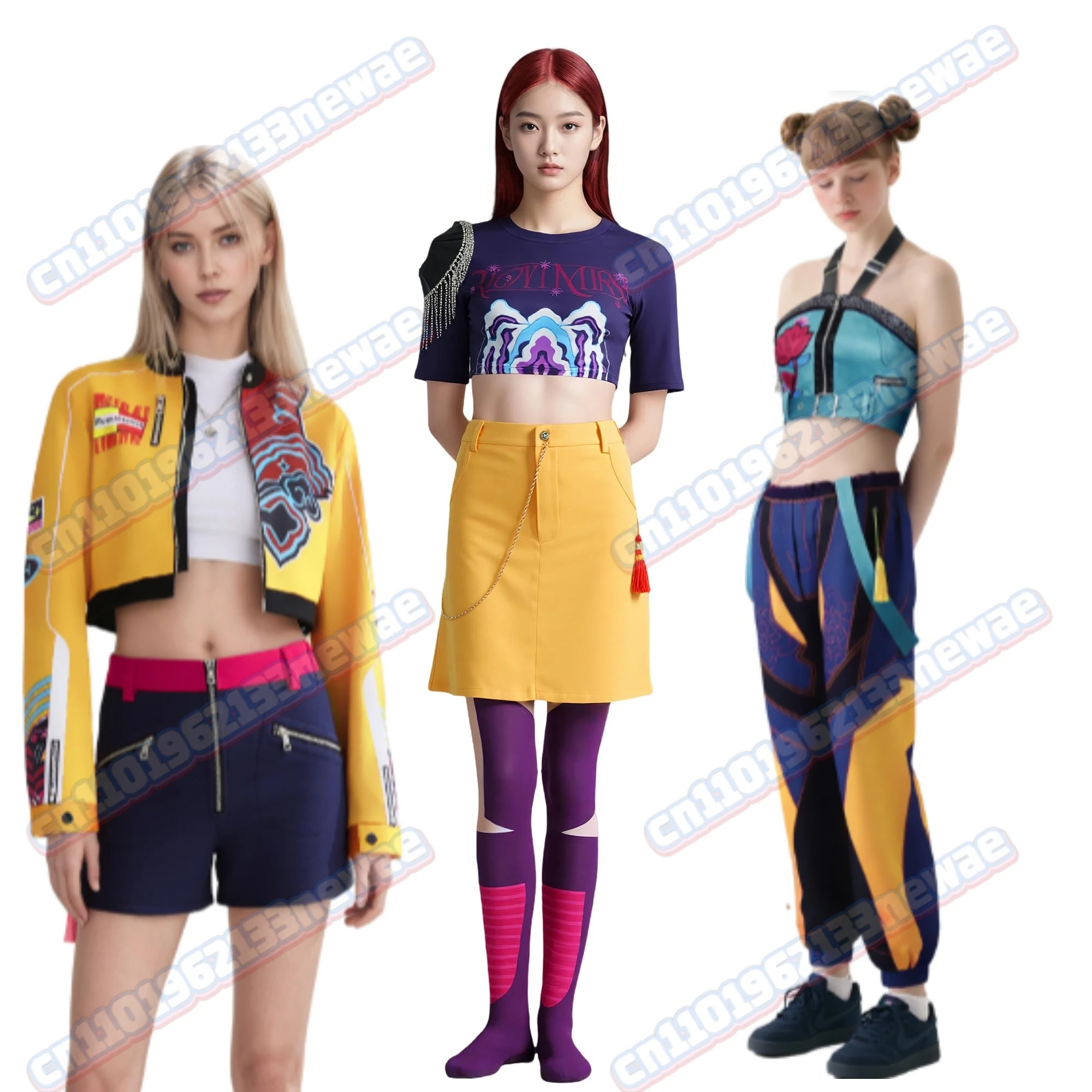 

Rumi Mira Cosplay Demon Hunter of KPop Costume Disguise Women Girls Clothing Roleplay Outfits Fantasia Halloween Carnival Suit