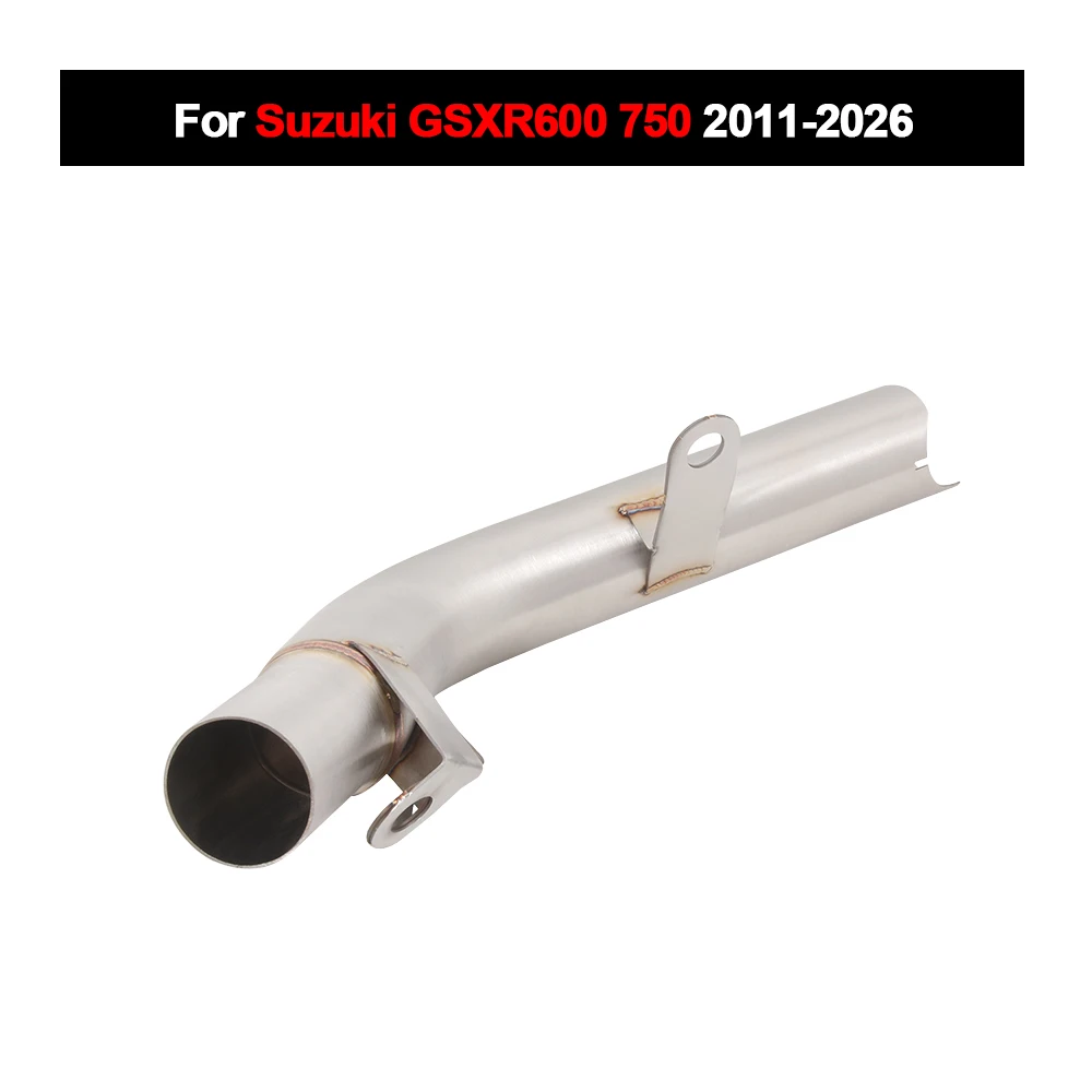 

Slip On For Suzuki GSXR600 750 2011-2026 51MM Motorcycle Exhaust Escape Mid Link Pipe Muffler With DB Killer Stainless Steel