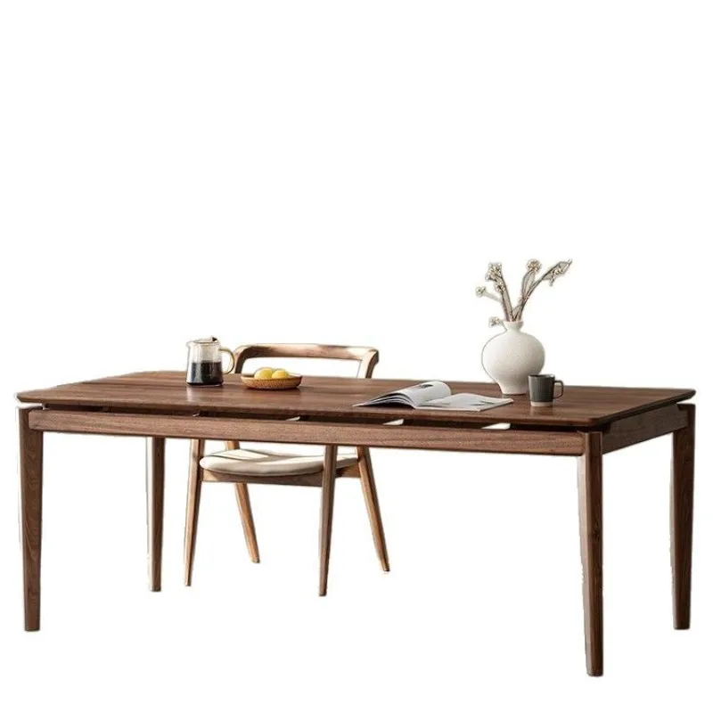 

North American black walnut long desk all solid wood home dining table modern simple living room log workbench large board table