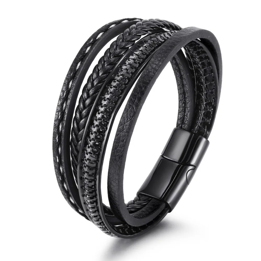 ZG Original Handwoven Leather Bracelet Jewelry Fashion Personalized Magnetic Buckle Design Bracelet For Men