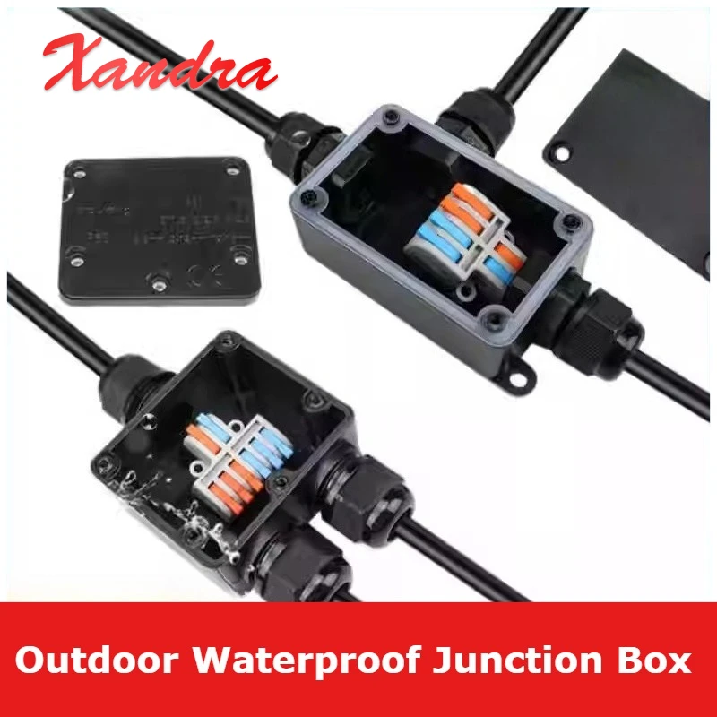 2-Way PG9 M20 Outdoor Waterproof Junction Box With Terminal 2 to 2 3 to 3 4 to 4 Buried Street Lights Splitter Sealed Connector