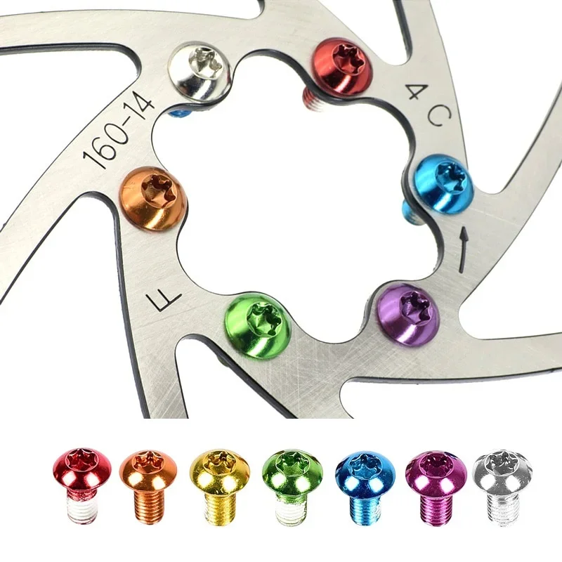 12PCS Colorful Bicycle Disc Brake Rotor Bolts T25 M5x10mm MTB Bike Alloy Steel Disc Brake Rotor Fixing Screws